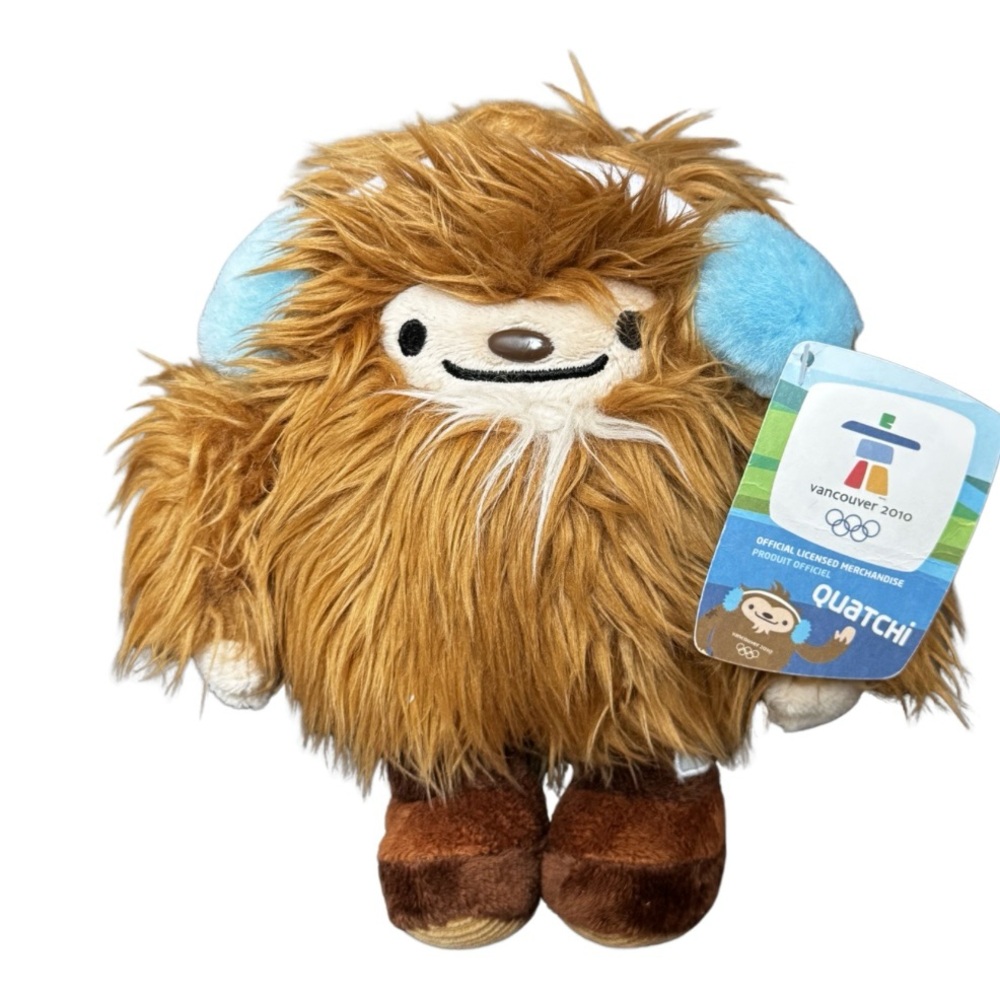 Vancouver Olympics 2010 Plush Mascot Quatchi Sasquatch Stuffed Animal Toy 8”
